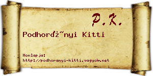 Podhorányi Kitti névjegykártya